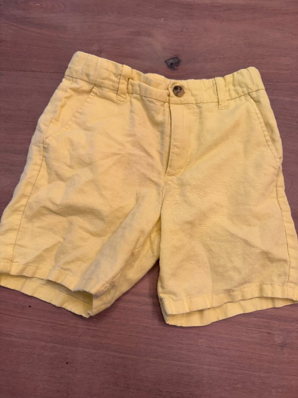 Janie and Jack Yellow Linen Blend Chino Shorts Size 6